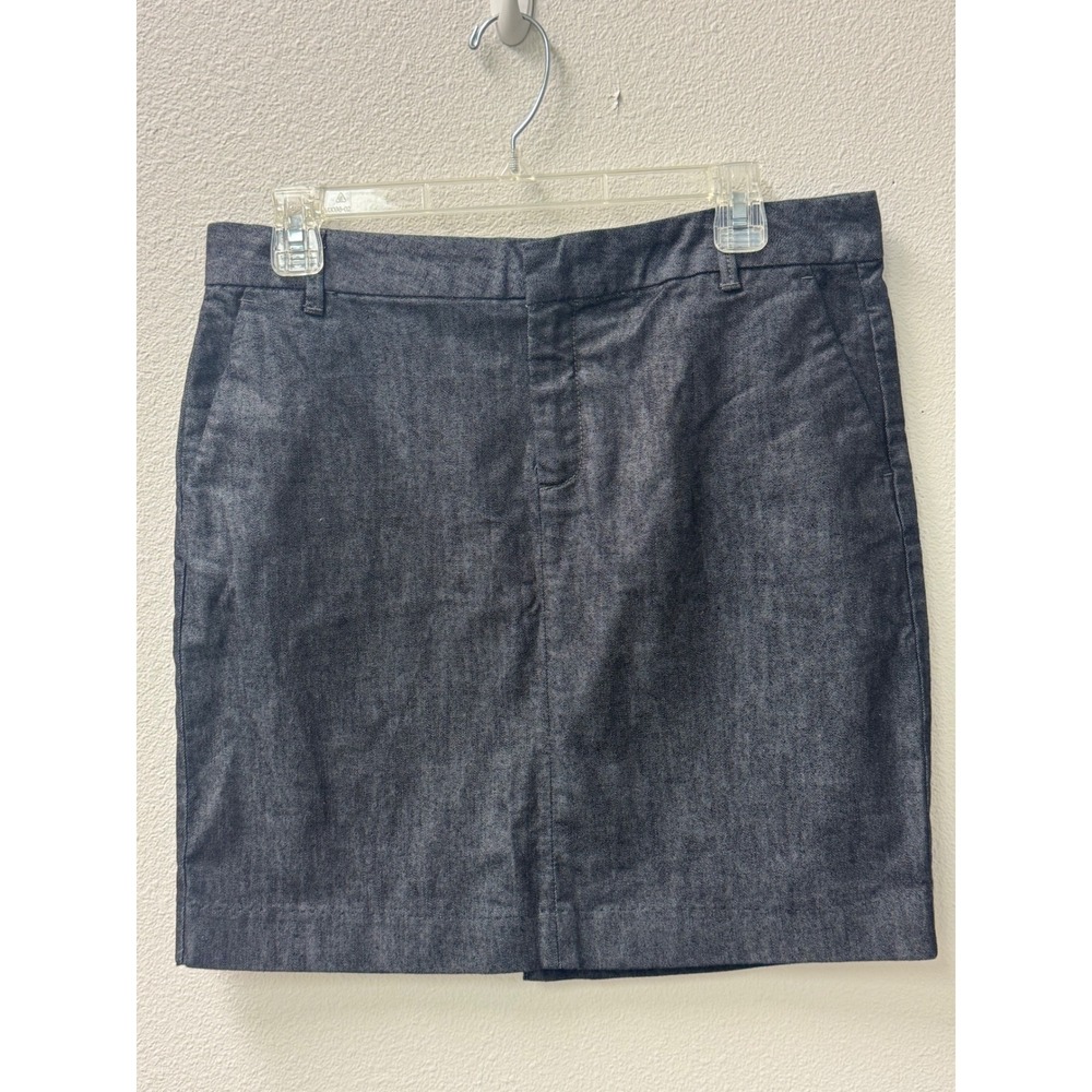 Gap Womens Skirt Size 8 Black Denim Mini Straight Career Casual - Picture 2 of 5